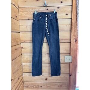 Vintage Grey Denim Jeans Women Small Zipper Waist Punk Twopercent Homme Designer